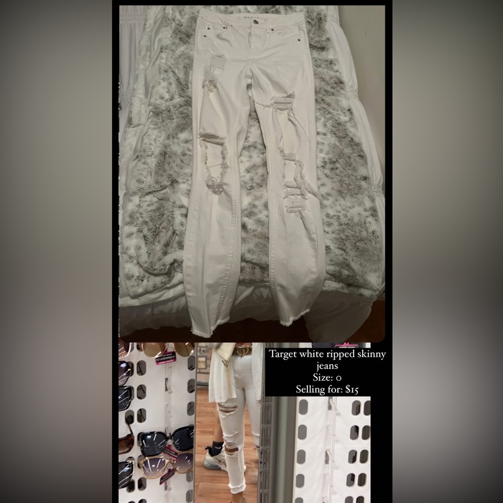Target brand white ripped jeans